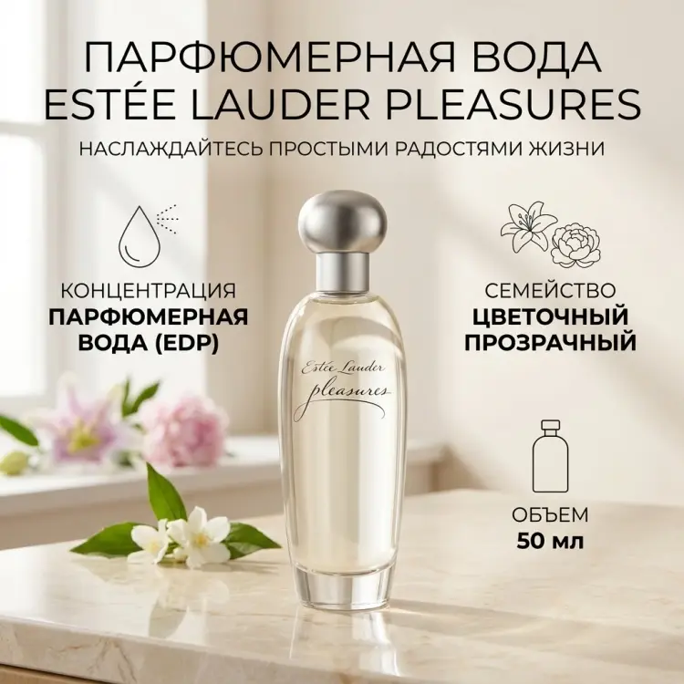 Estee Lauder Pleasures парфюмерная вода EDP 50 мл, для женщин купить,20190
