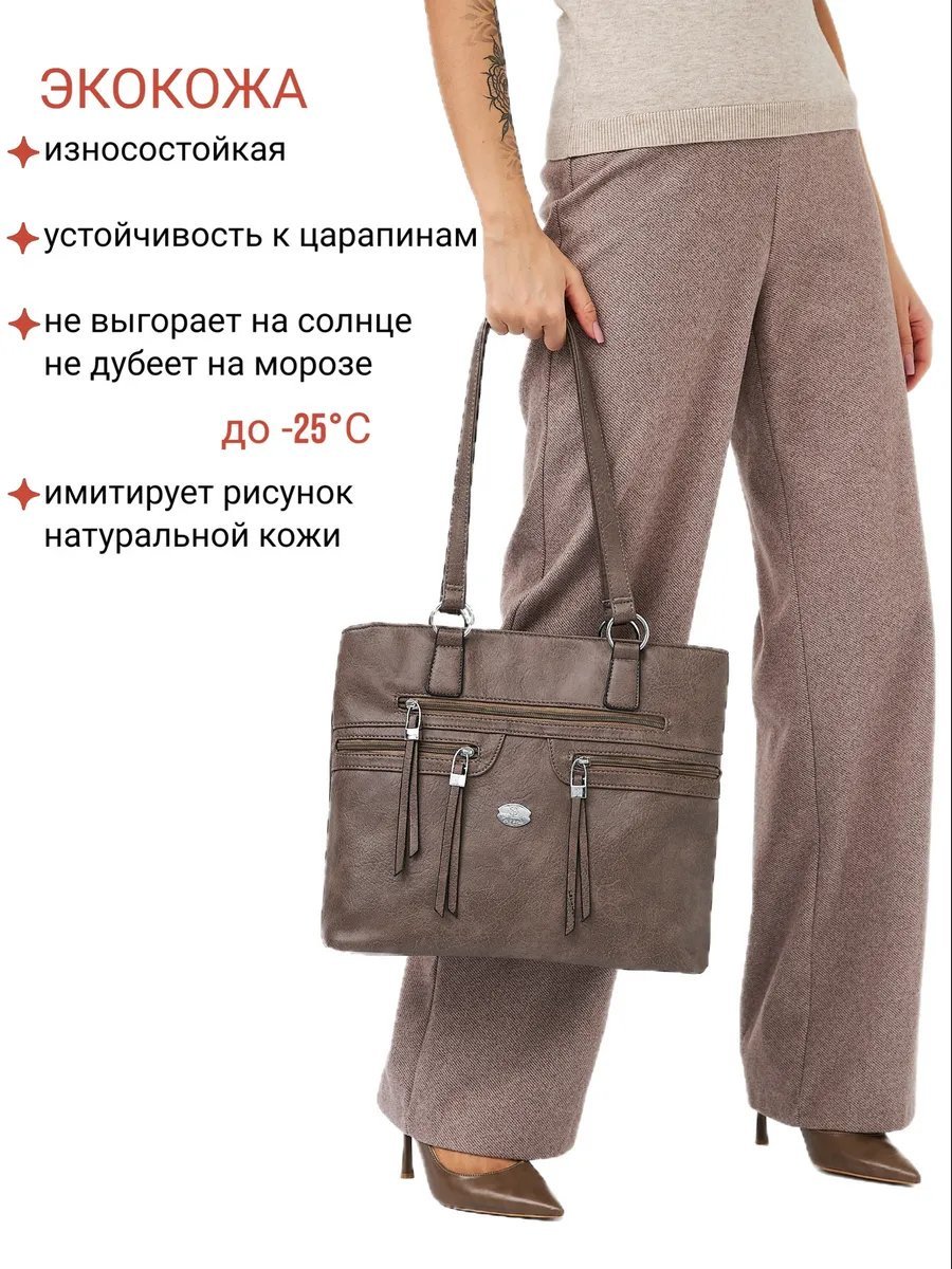 Сумка шоппер Luxoshik экокожа бежевый купить,NaN