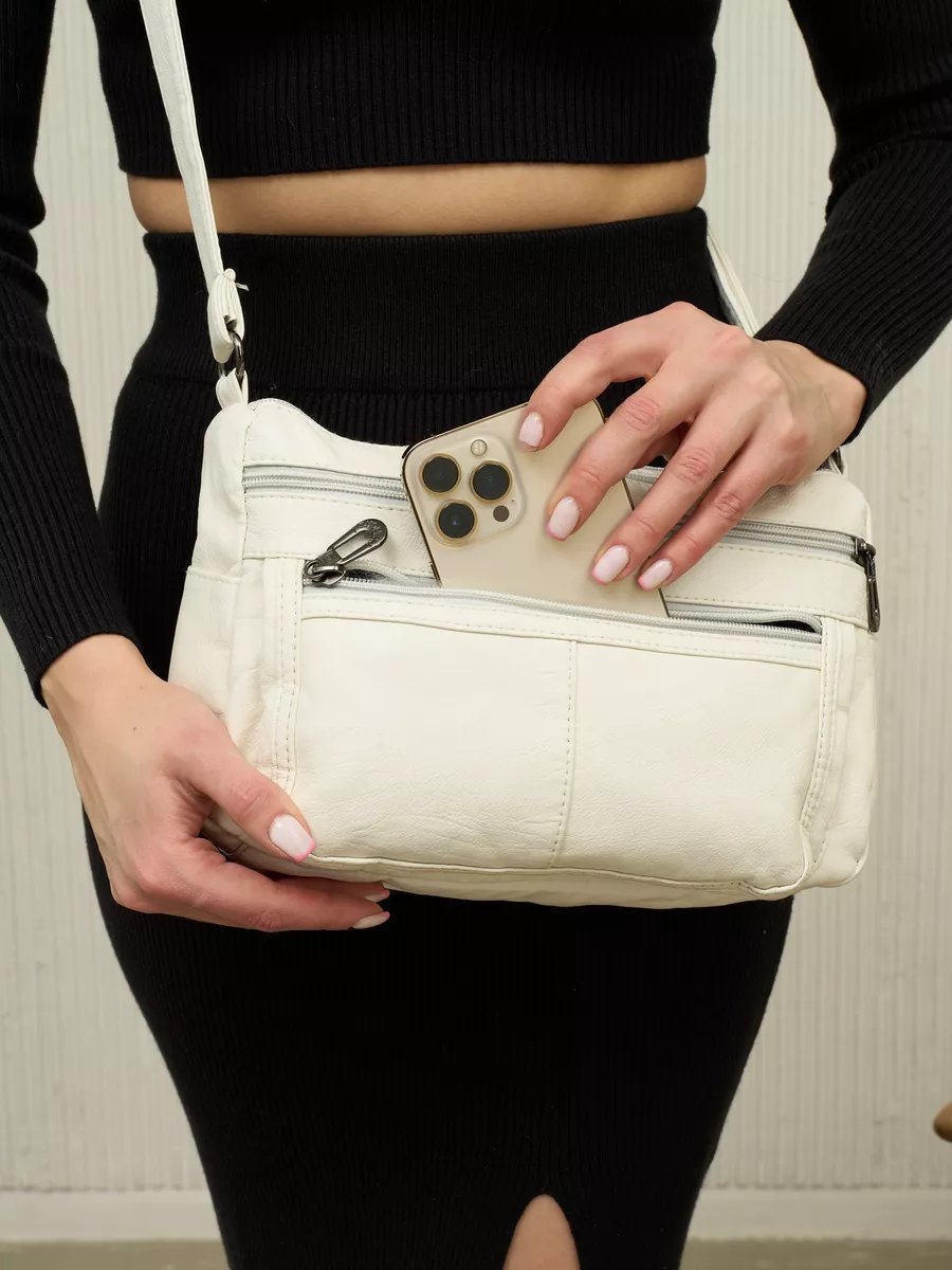 Сумка кросс-боди Lady bags экокожа белый купить,NaN