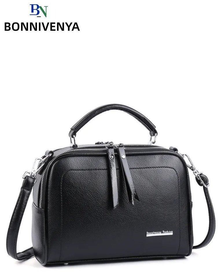 Сумка кросс-боди BONNIVENYA экокожа черный купить,NaN