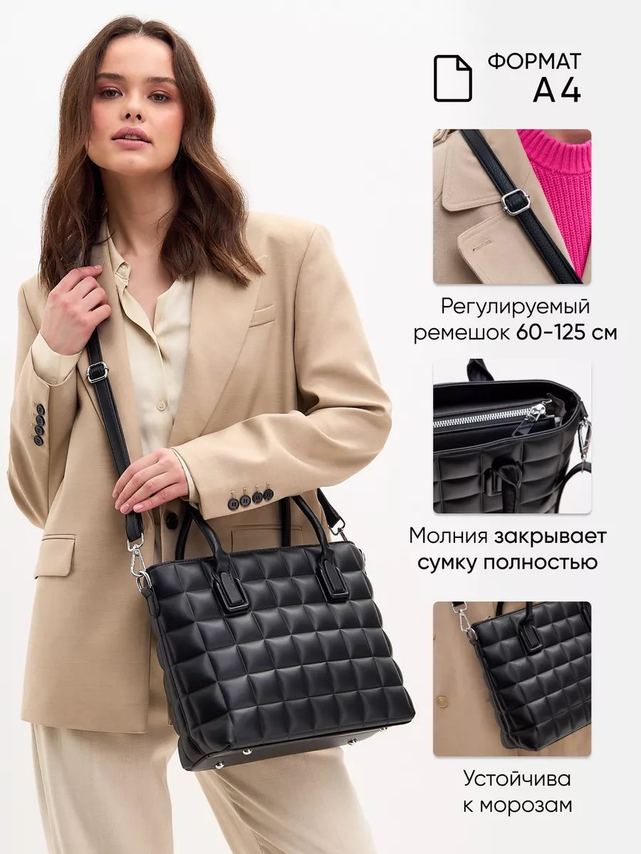 Сумка тоут KENDY экокожа черный купить,NaN