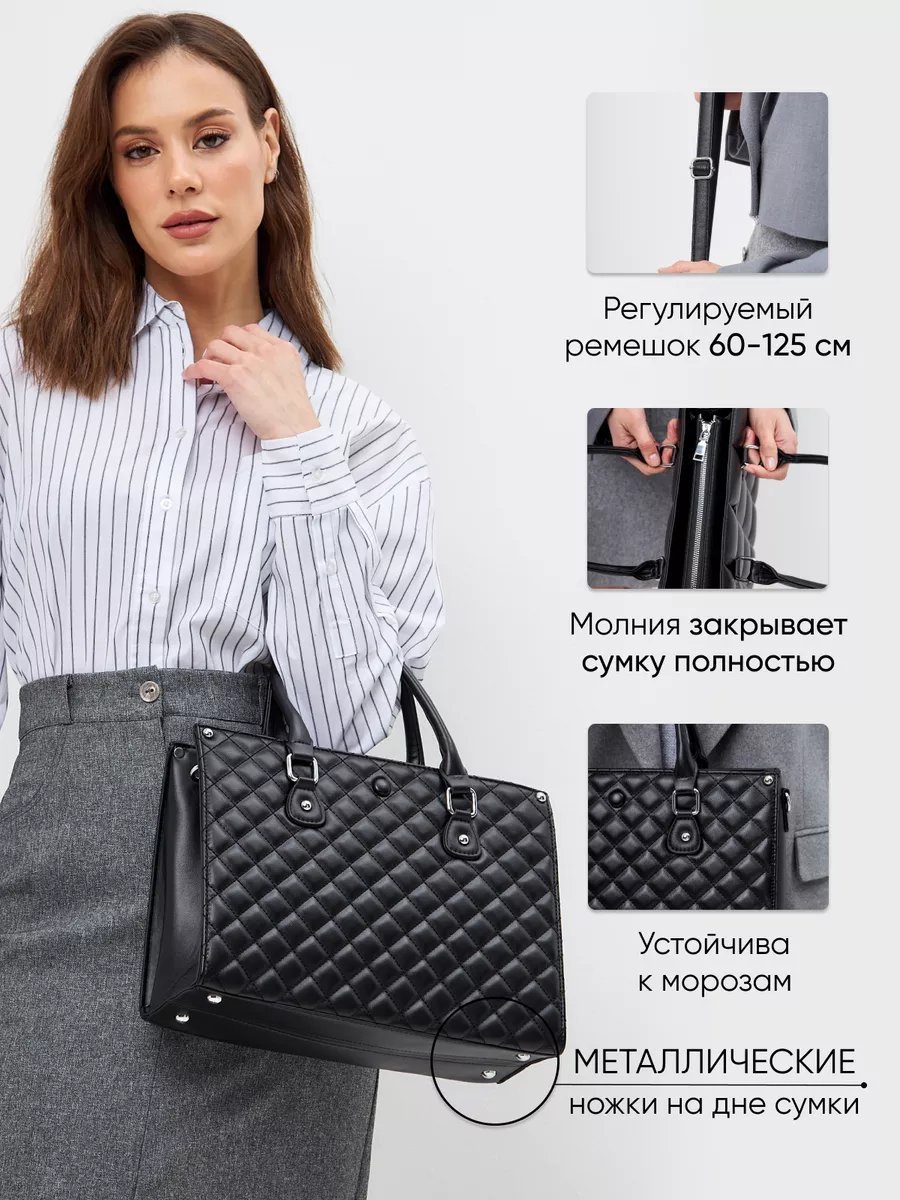 Сумка тоут KENDY экокожа черный купить,NaN