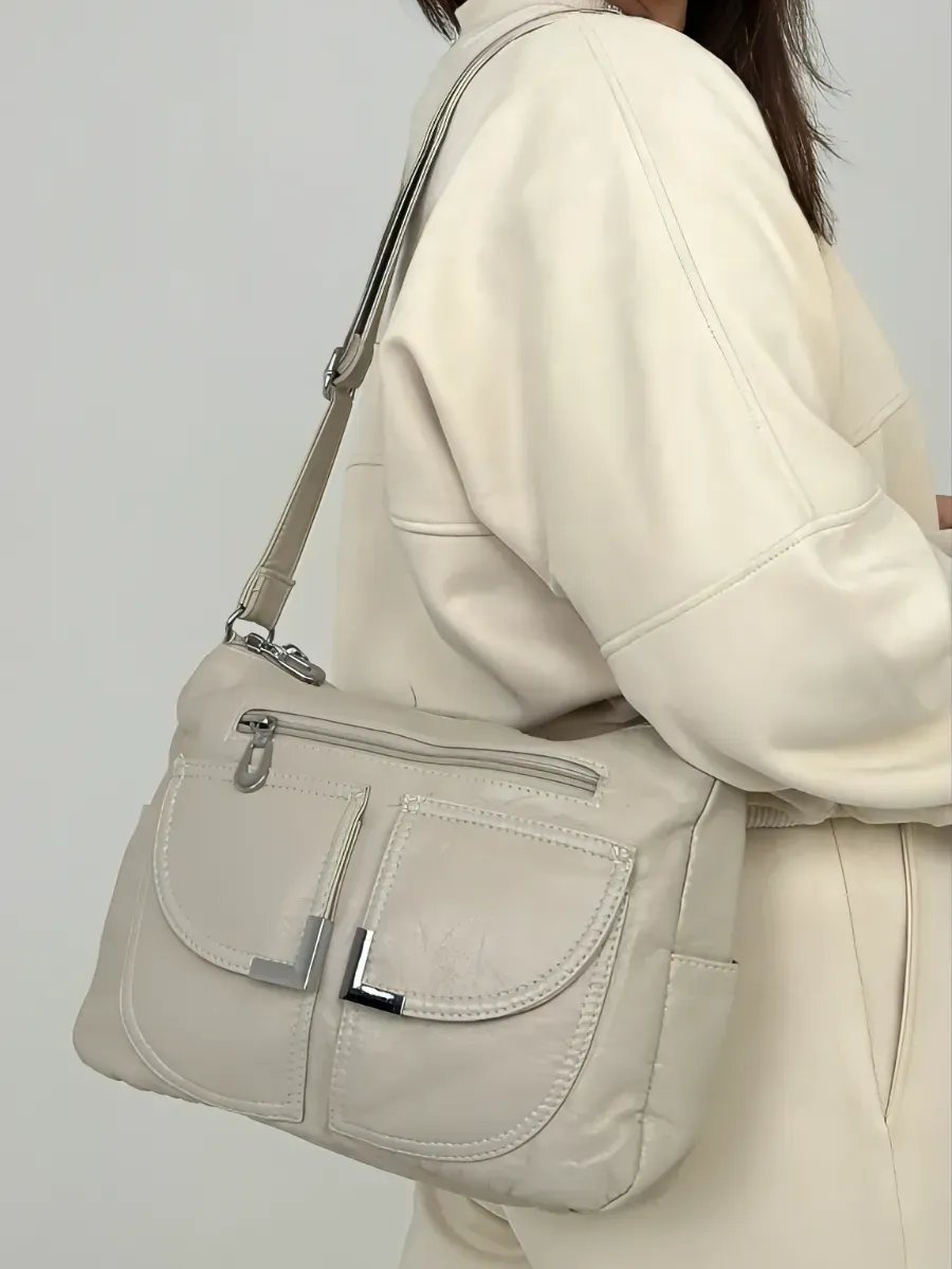 Сумка багет TrendCase экокожа бежевый купить,NaN