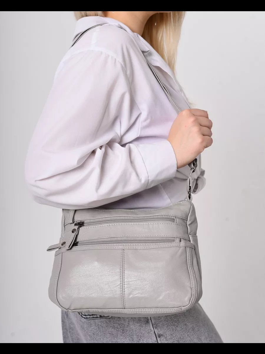 Сумка кросс-боди MADI EN CASE экокожа серый купить,NaN