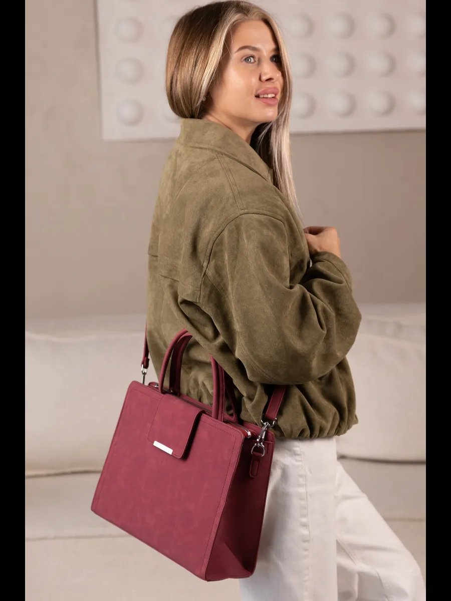Сумка тоут KENDY искусственная замша красный купить,NaN