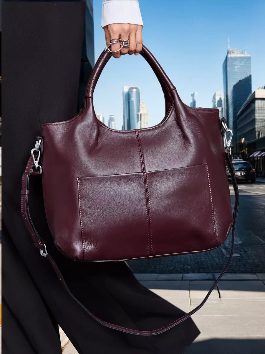 Сумка шоппер A&U BAGS текстиль красный купить,NaN