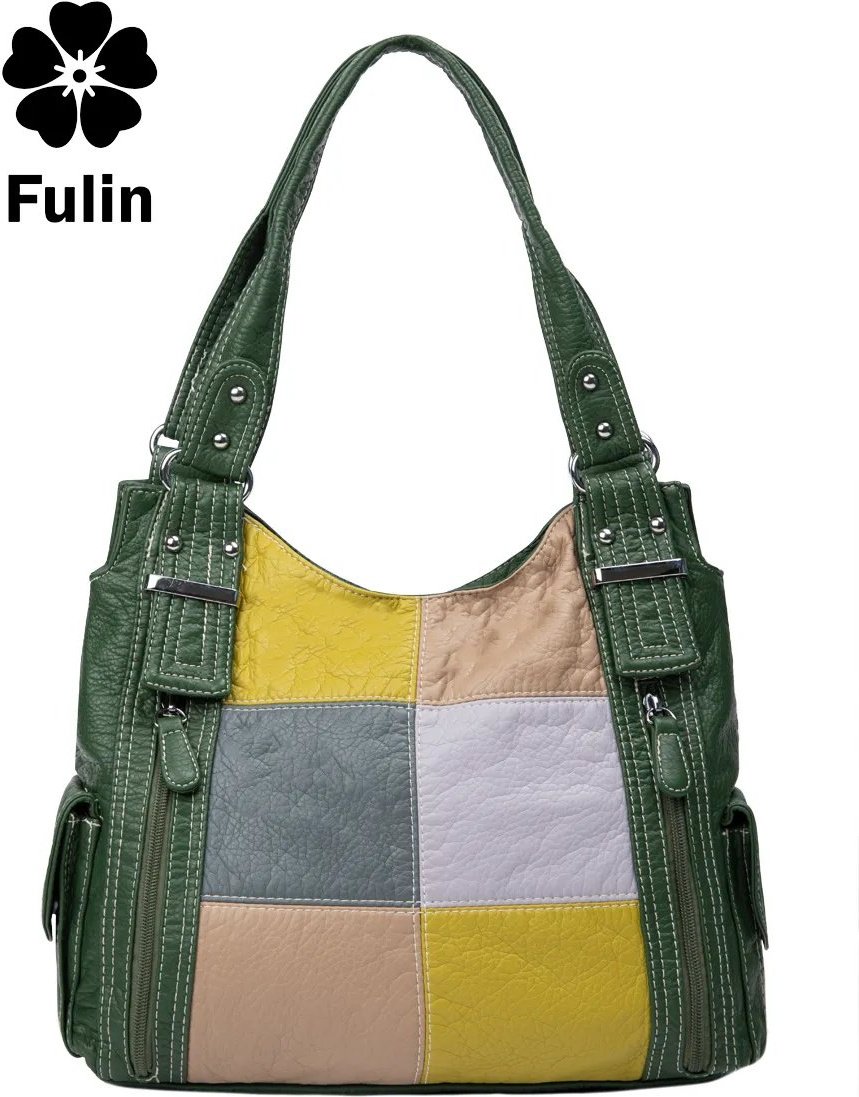 Сумка багет FULIN экокожа зеленый купить,NaN