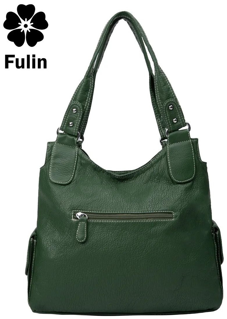 Сумка багет FULIN экокожа зеленый купить,NaN