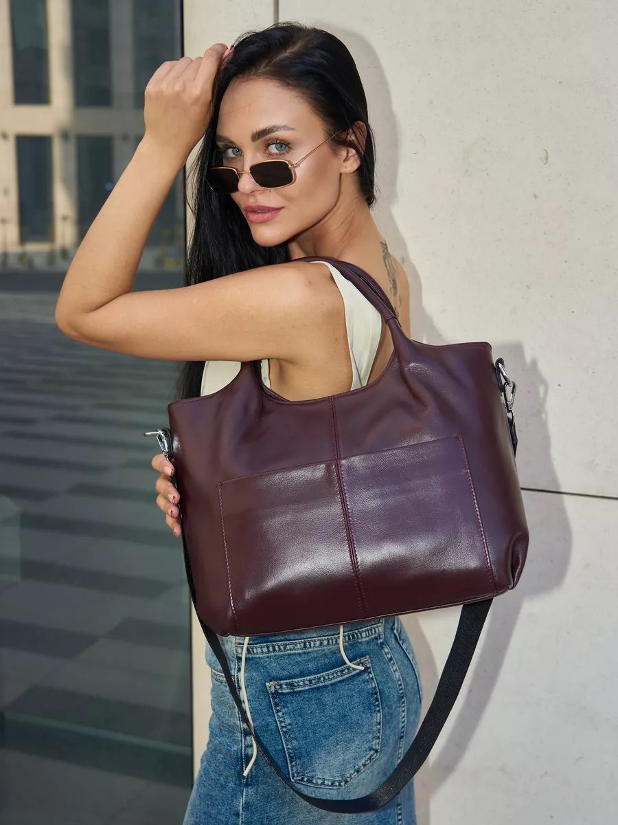 Сумка шоппер A&U BAGS текстиль красный купить,NaN