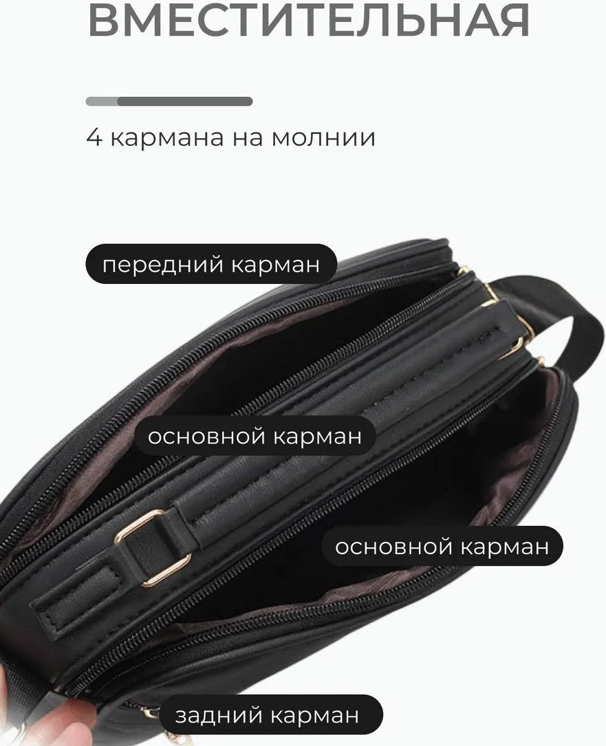 Сумка кросс-боди AlekSovich экокожа черный купить,NaN