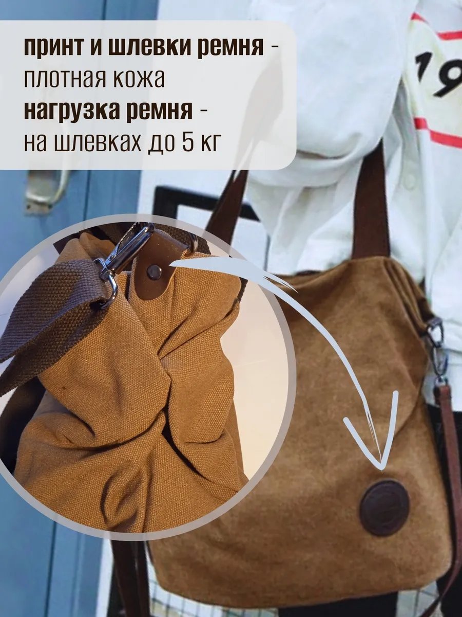 Сумка шоппер GMJ your choice хлопок коричневый купить,NaN