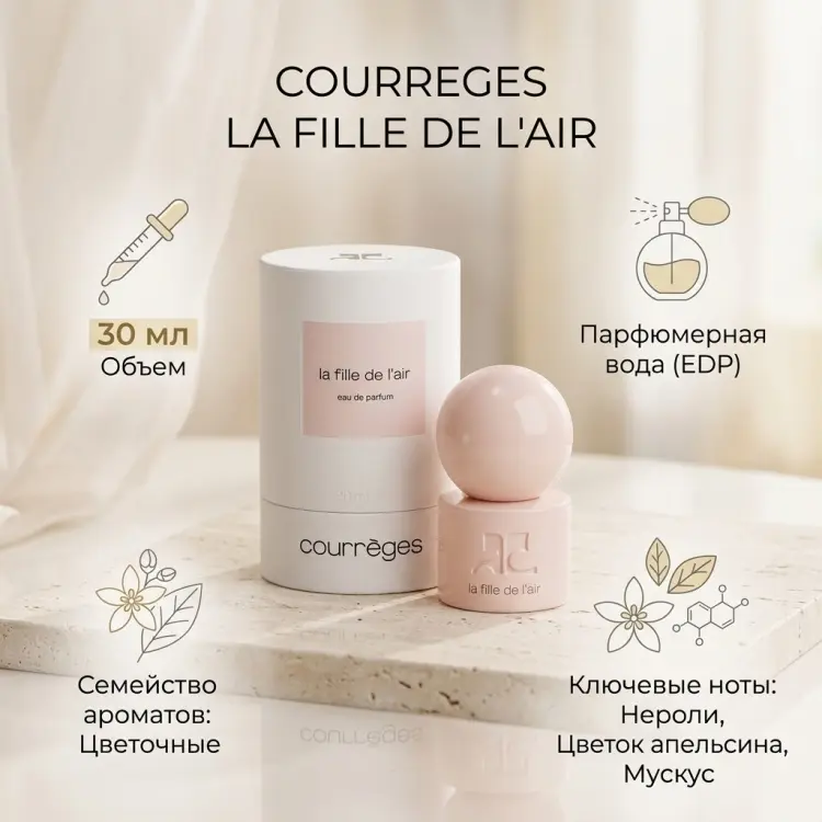 Courreges La Fille de L'Air парфюмерная вода EDP 30 мл, для женщин - ForteMarket Courreges La Fille de L'Air парфюмерная вода EDP 30 мл, для женщин купить,39390