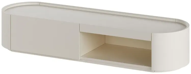 ТВ-тумба навесная Ellipse Lagom, 140x26x41 см, кремовый