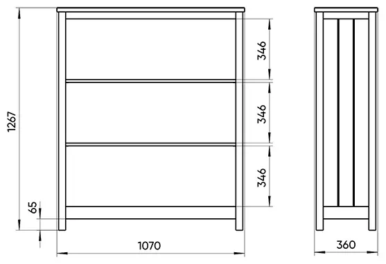 Стеллаж напольный Ellipse Wood, 107x36x126.7 см, белый