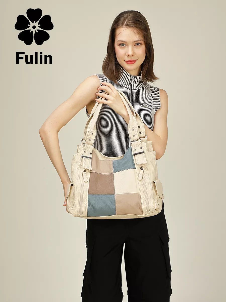Сумка багет FULIN экокожа бежевый купить,NaN