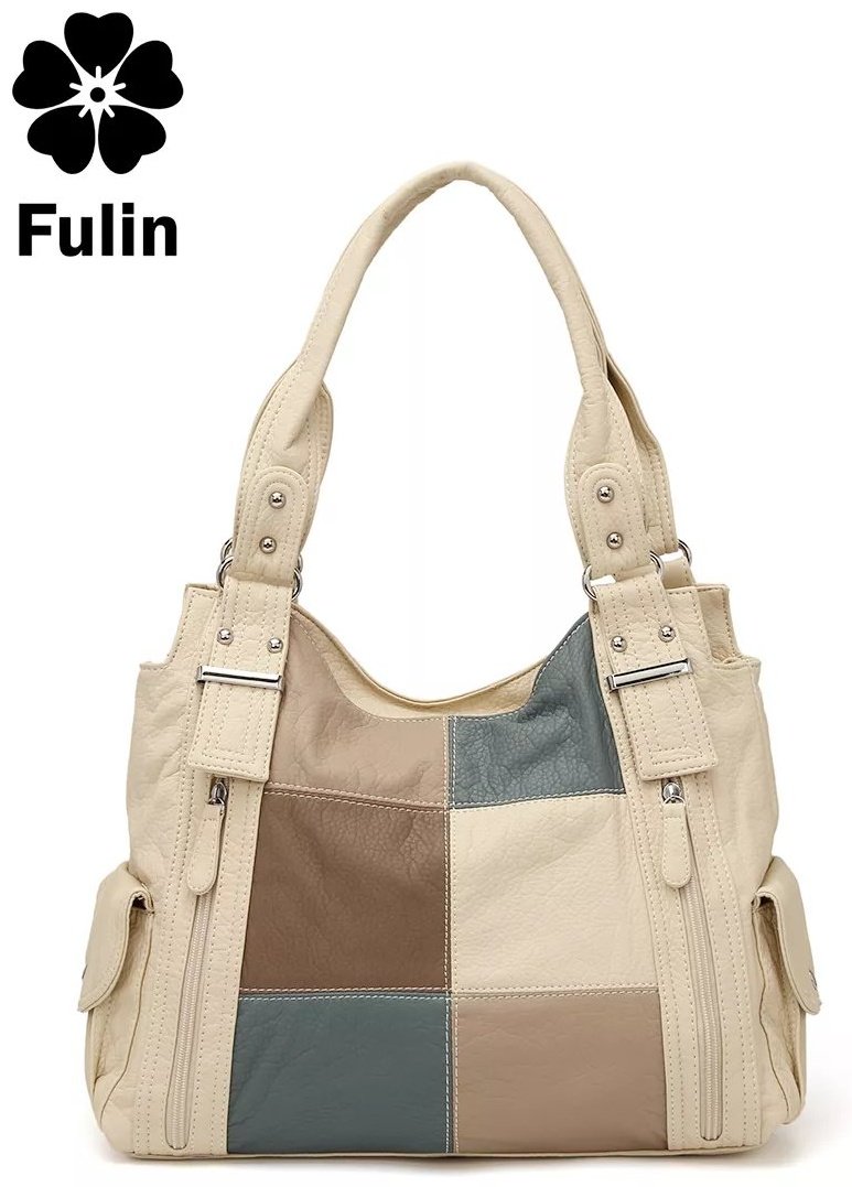 Сумка багет FULIN экокожа бежевый купить,NaN