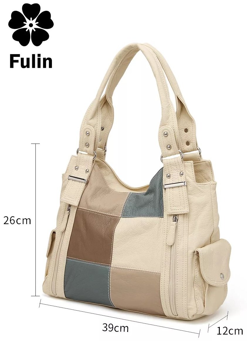 Сумка багет FULIN экокожа бежевый купить,NaN