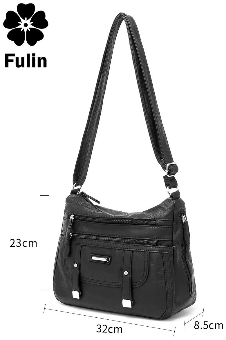 Сумка кросс-боди FULIN экокожа черный купить,NaN