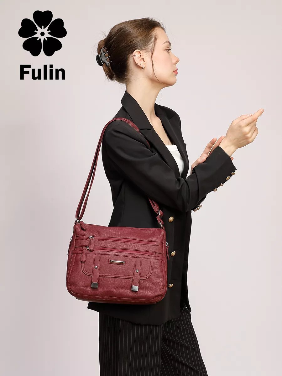 Сумка кросс-боди FULIN экокожа красный купить,NaN
