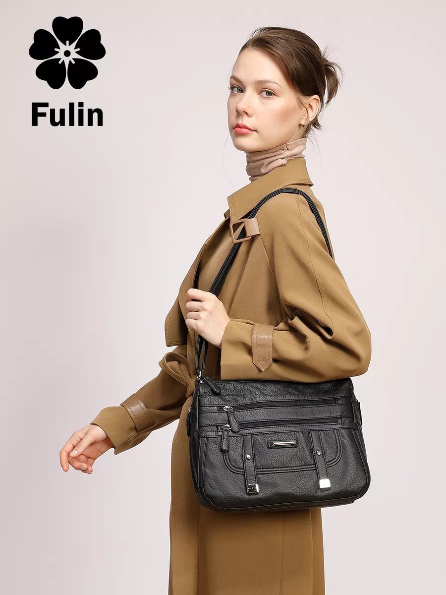 Сумка кросс-боди FULIN экокожа черный купить,NaN