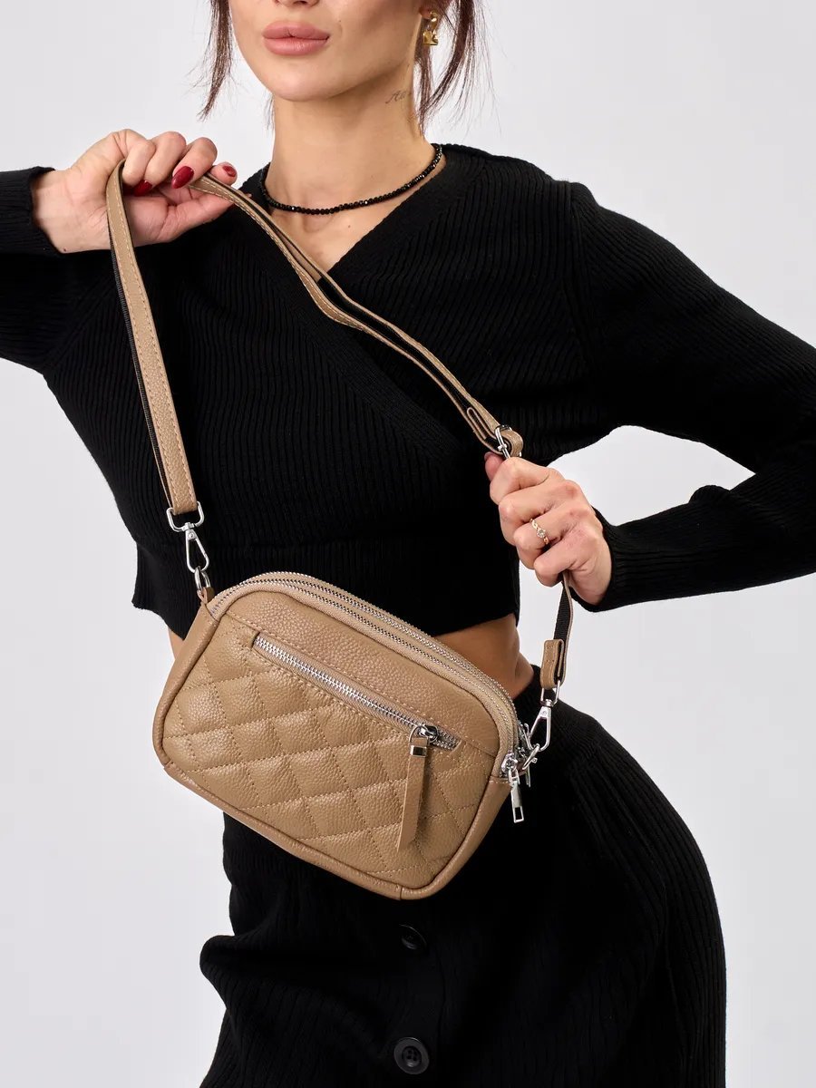 Сумка кросс-боди FashionLucha натуральная кожа бежевый купить,NaN