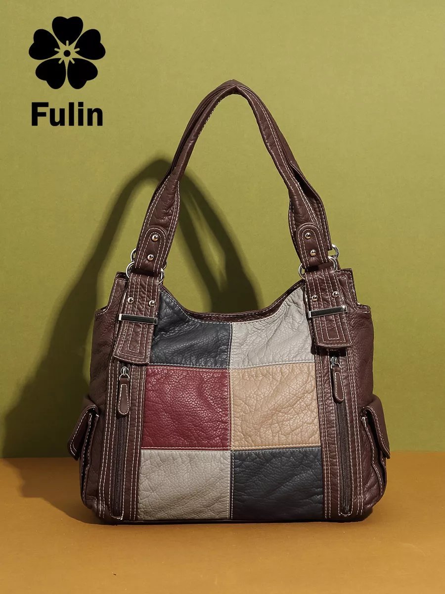 Сумка багет FULIN экокожа коричневый купить,NaN