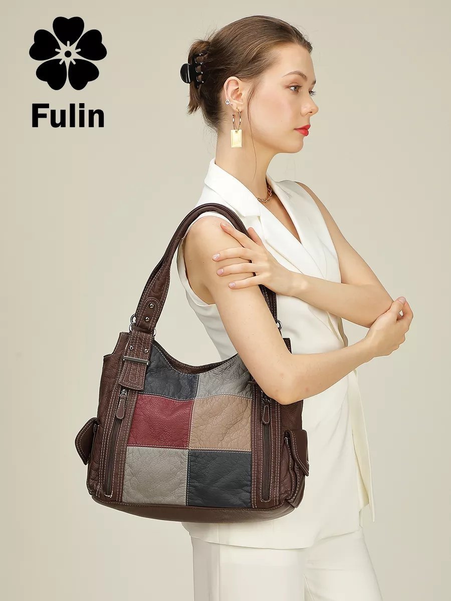Сумка багет FULIN экокожа коричневый купить,NaN