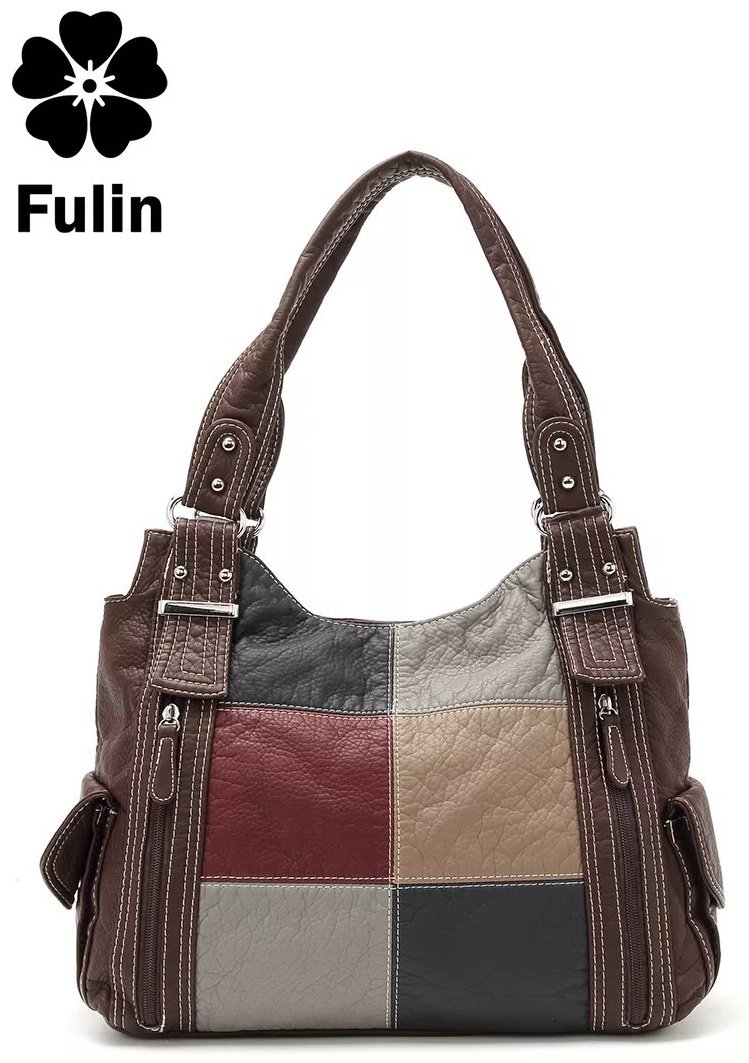 Сумка багет FULIN экокожа коричневый купить,NaN