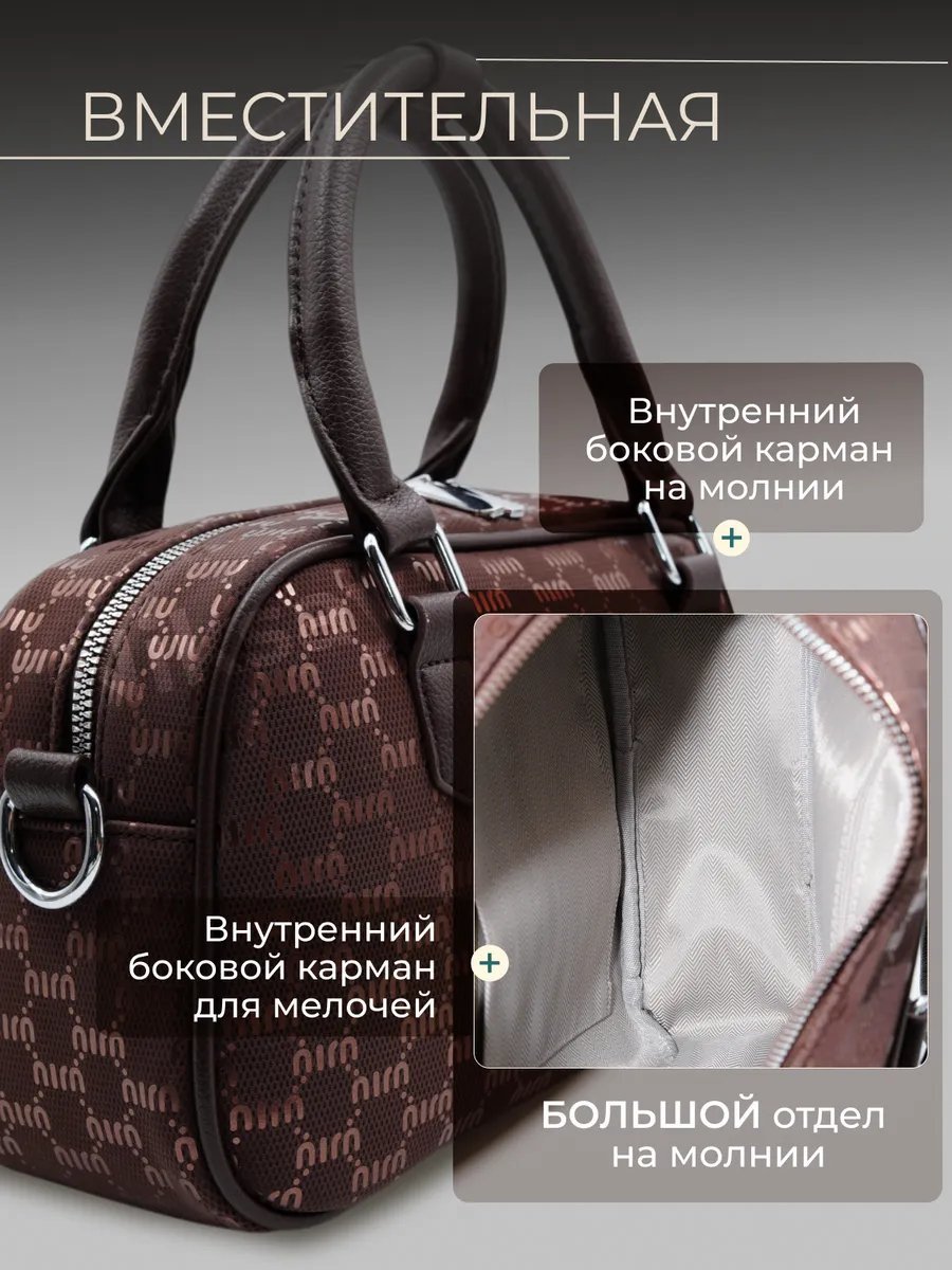 Сумка кросс-боди Niksay экокожа коричневый купить,NaN