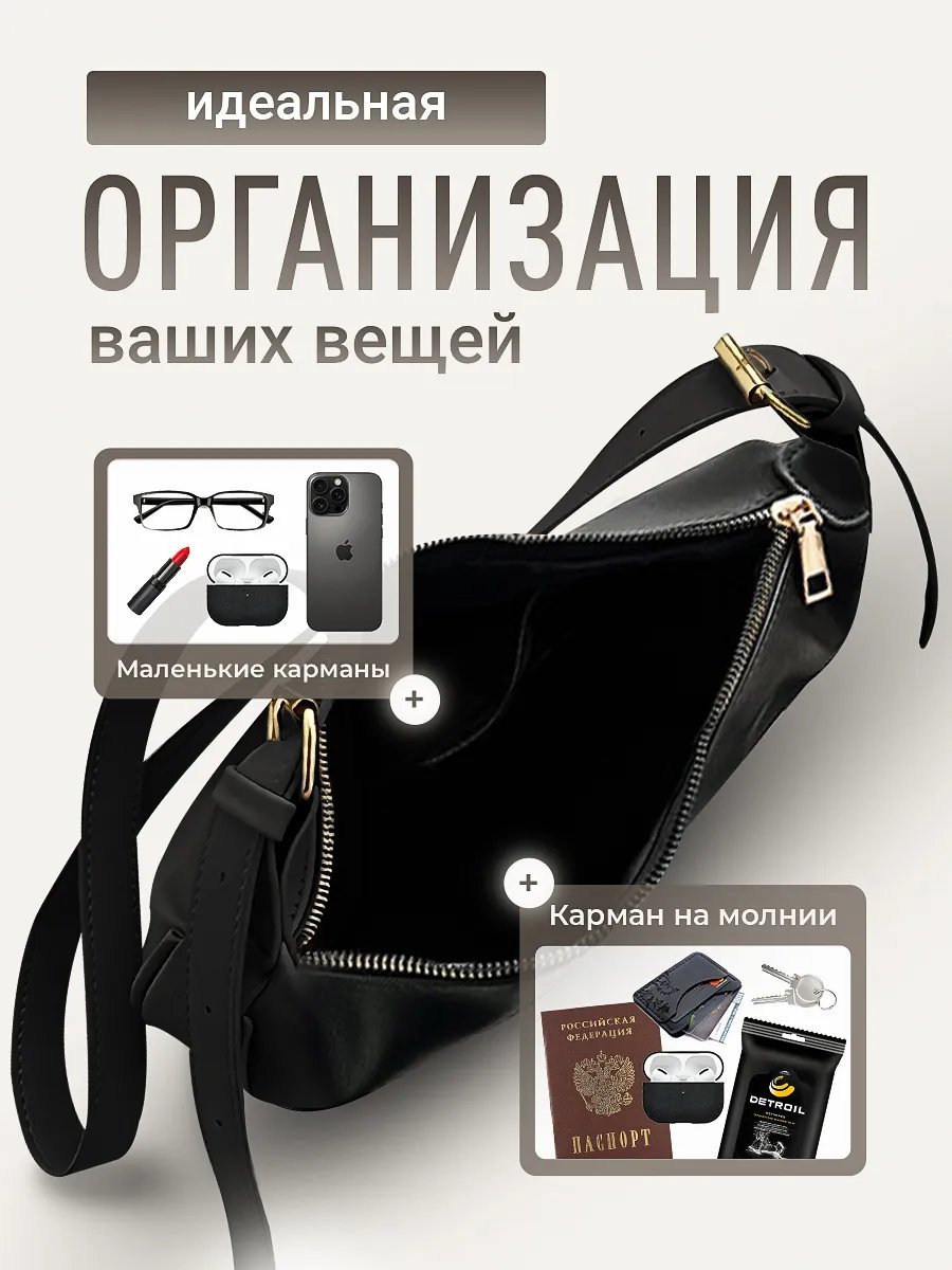 Мини-сумка NIERA экокожа черный купить,NaN