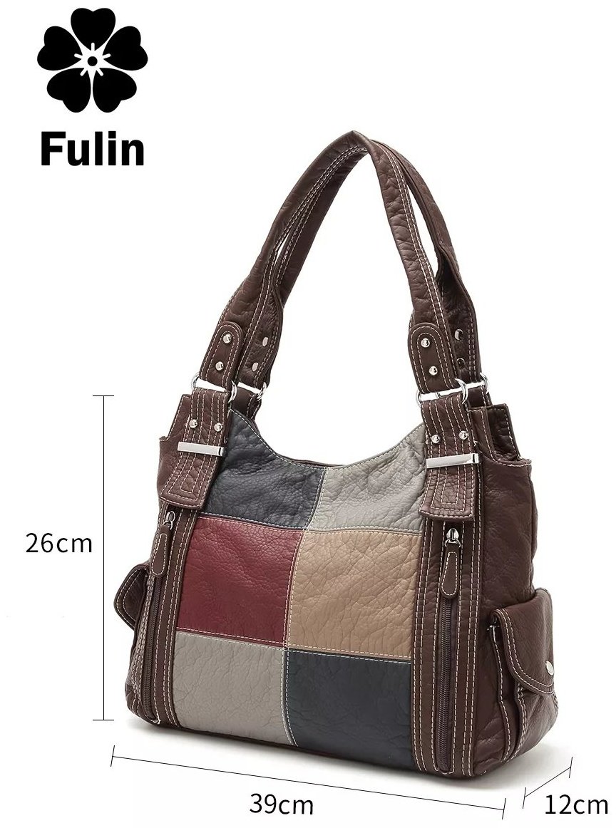 Сумка багет FULIN экокожа коричневый купить,NaN