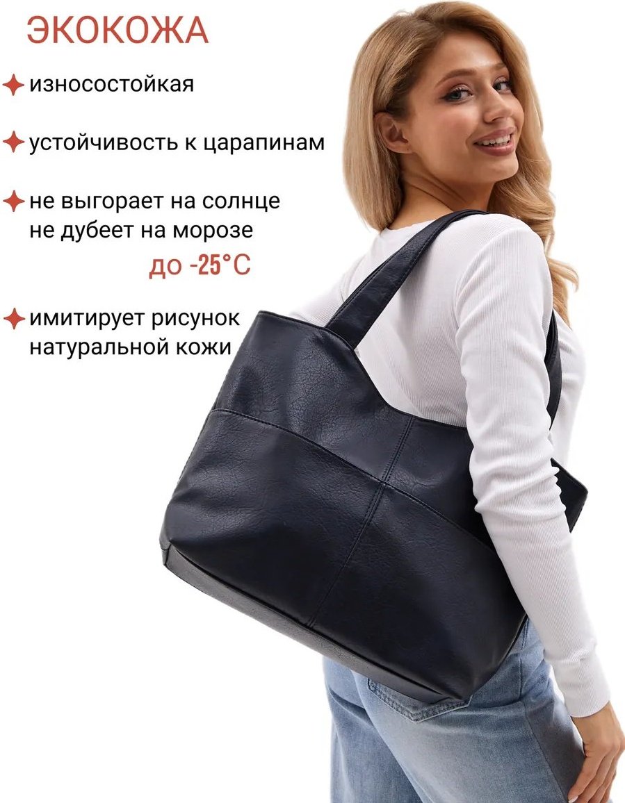 Сумка шоппер Luxoshik экокожа синий купить,NaN