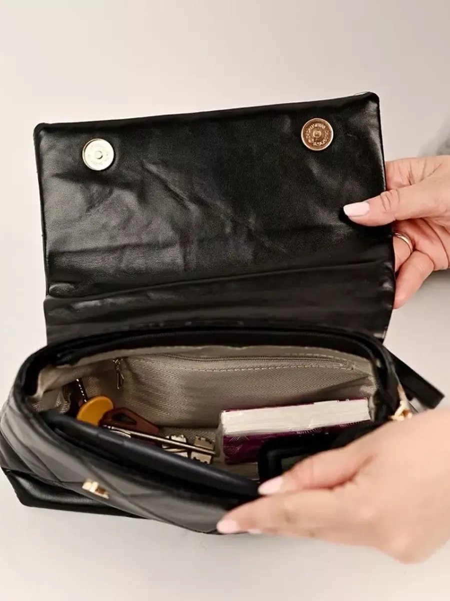 Сумка багет Zalman bags экокожа черный купить,NaN