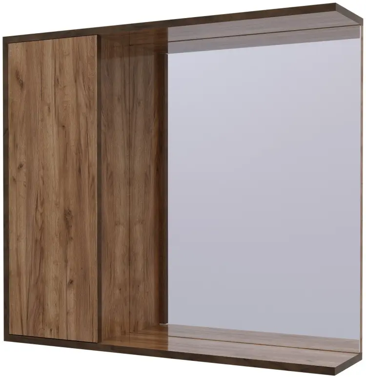 Шкаф зеркальный навесной KABINKA.KZ София, 70x17.5x70 см, коричневый купить,NaN