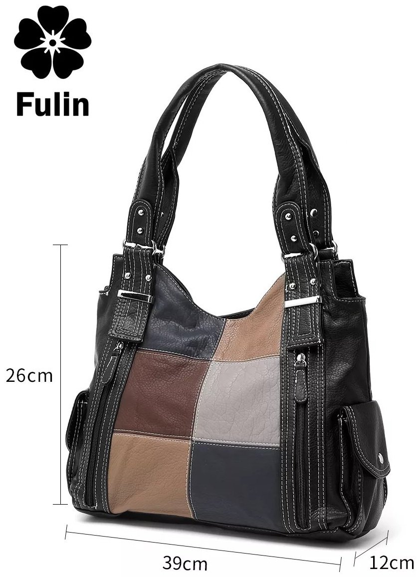 Сумка багет FULIN экокожа черный купить,NaN