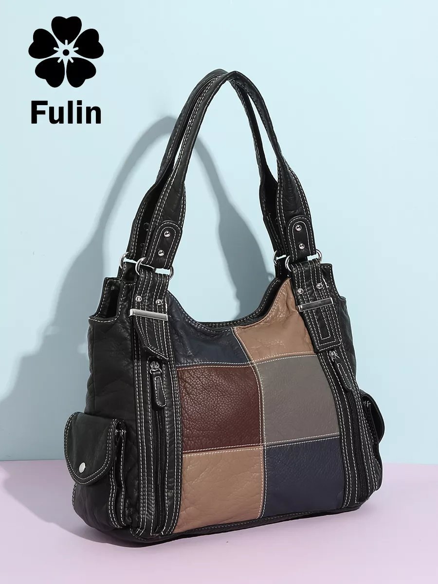 Сумка багет FULIN экокожа черный купить,NaN