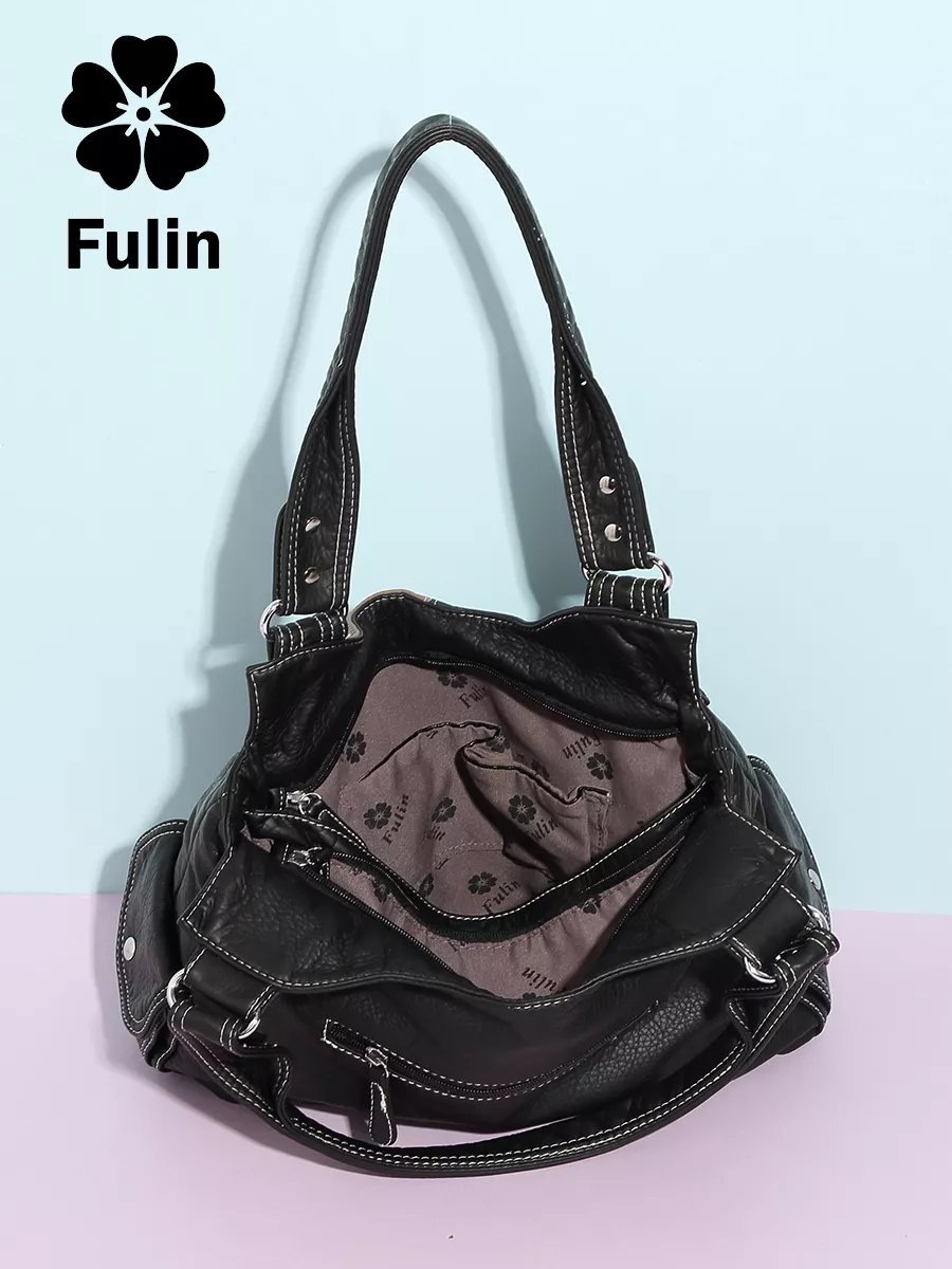 Сумка багет FULIN экокожа черный купить,NaN