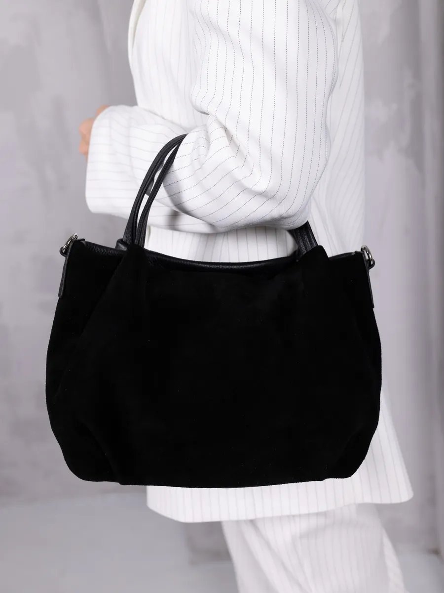 Сумка шоппер LIZA FILINNI Bags натуральная кожа черный купить,NaN