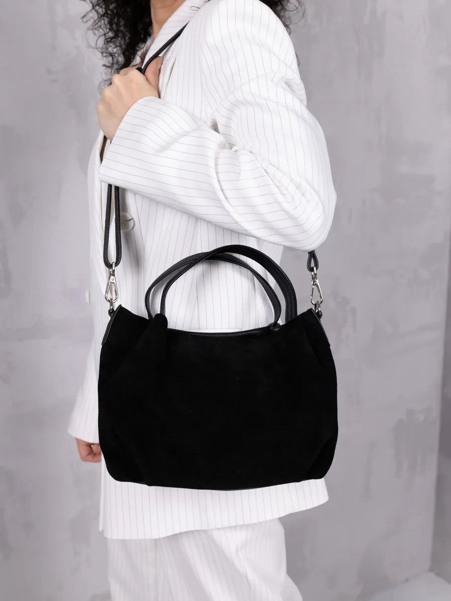 Сумка шоппер LIZA FILINNI Bags натуральная кожа черный купить,NaN
