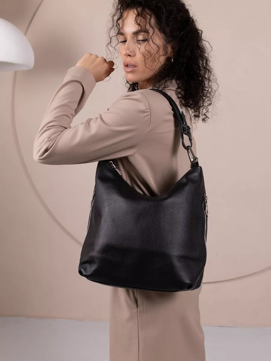 Сумка шоппер LIZA FILINNI Bags натуральная кожа черный купить,NaN