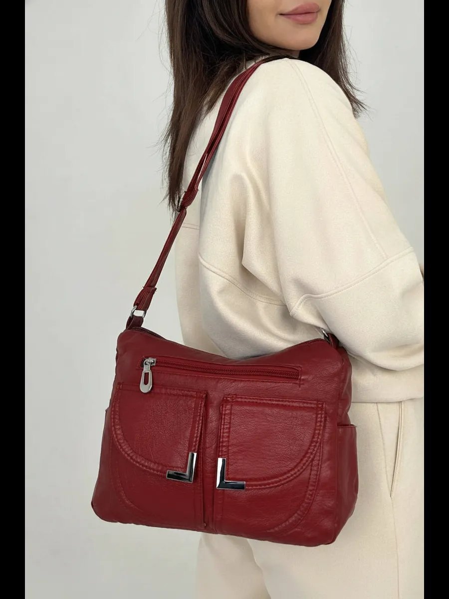 Сумка багет TrendCase экокожа красный купить,NaN