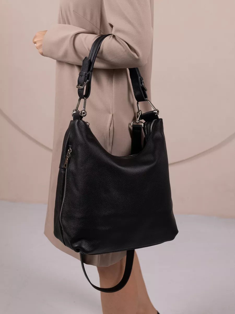 Сумка шоппер LIZA FILINNI Bags натуральная кожа черный купить,NaN