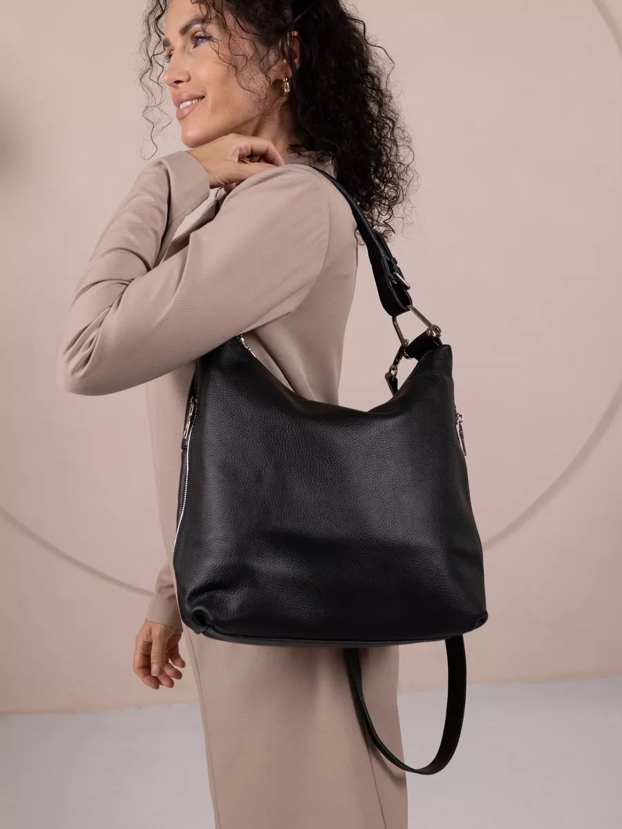 Сумка шоппер LIZA FILINNI Bags натуральная кожа черный купить,NaN