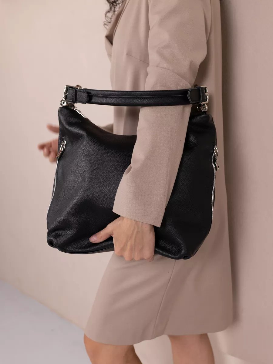 Сумка шоппер LIZA FILINNI Bags натуральная кожа черный купить,NaN