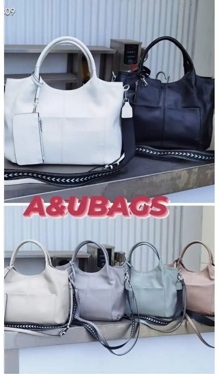 Сумка шоппер A&U BAGS натуральная кожа серый купить,NaN