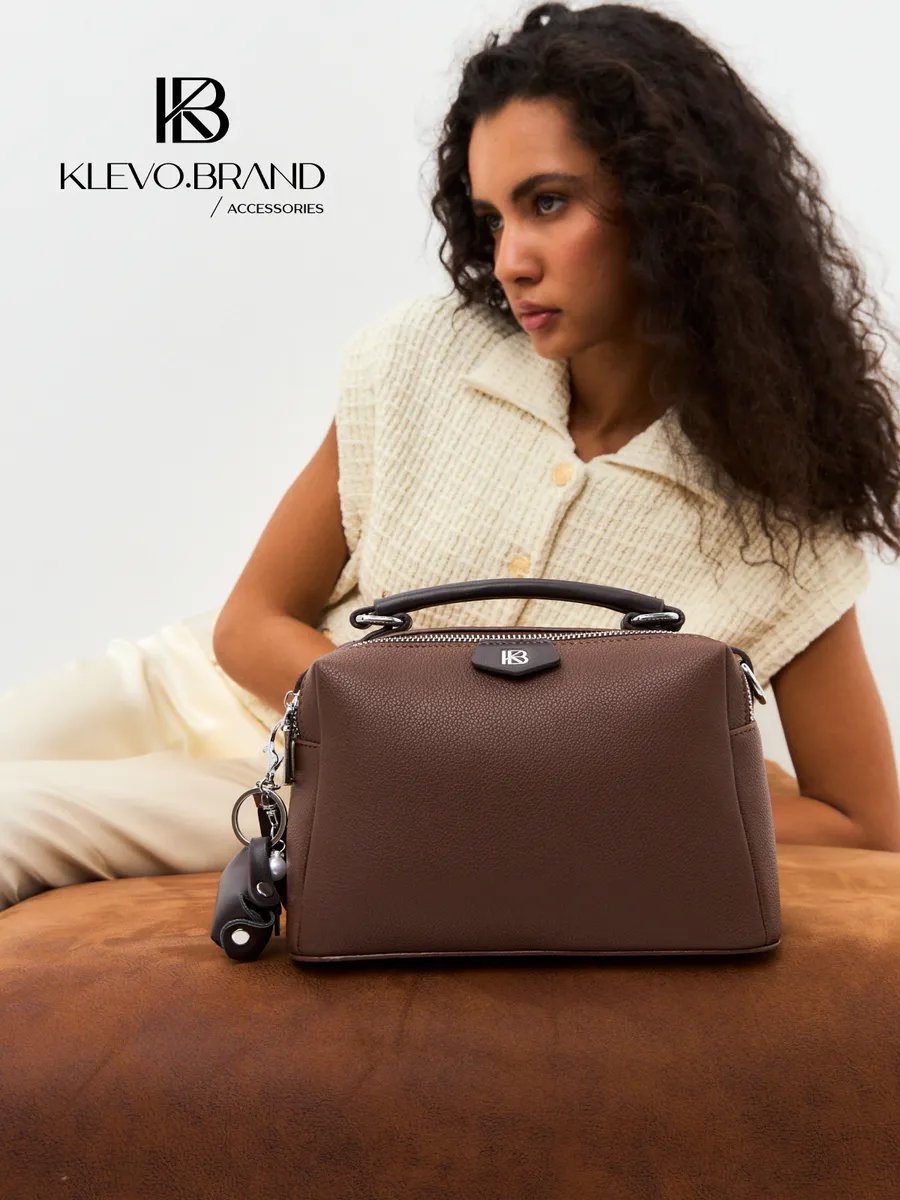 Сумка кросс-боди Klevo.brand экокожа коричневый купить,NaN