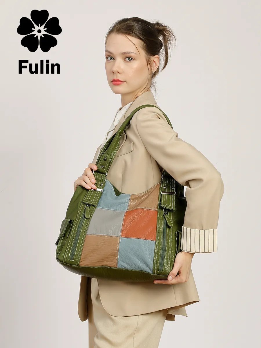 Сумка багет FULIN экокожа зеленый купить,NaN