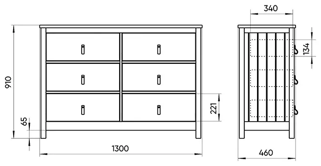 Комод Ellipse Wood, 130x46x91 см, серый купить,NaN