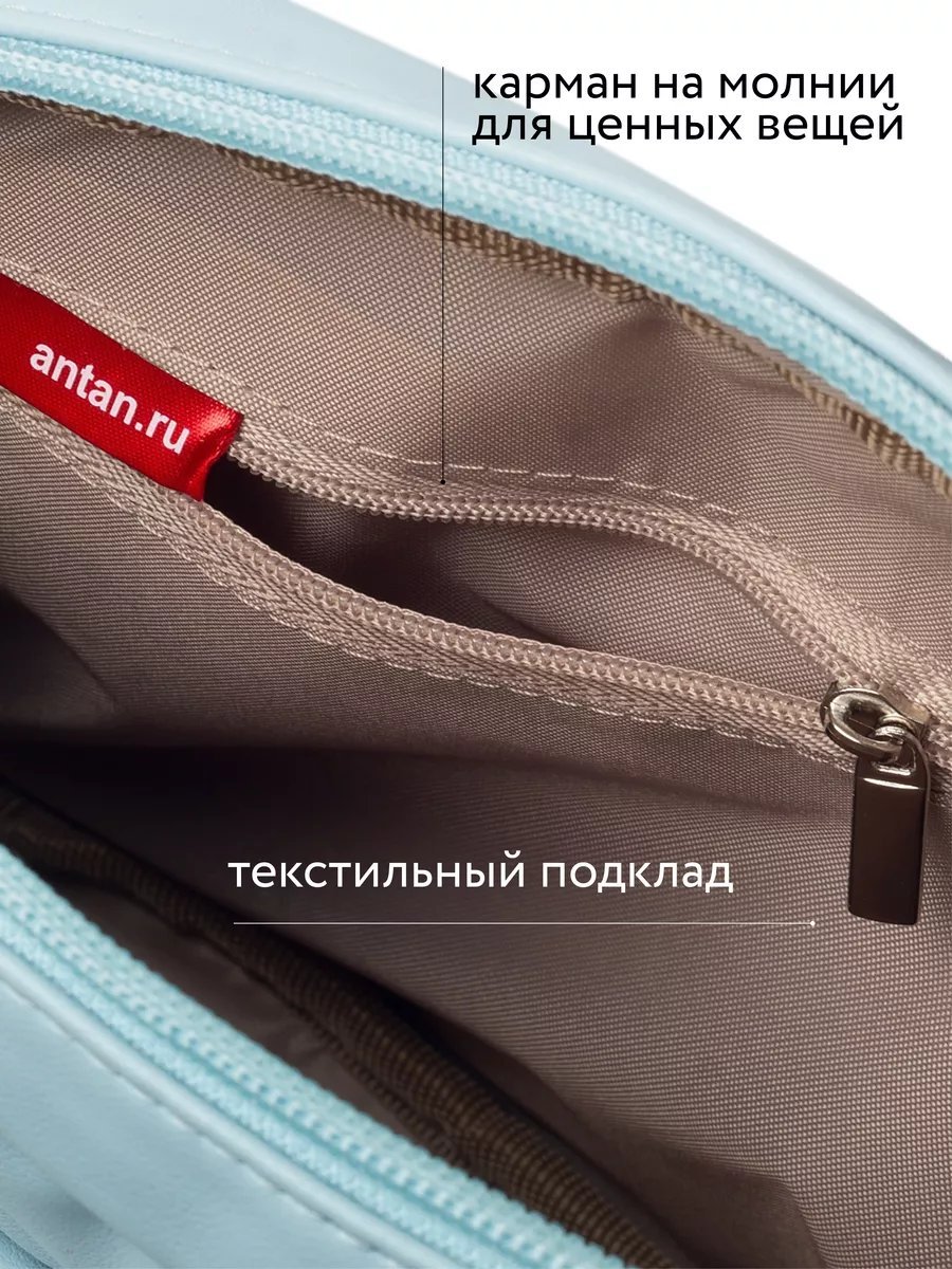 Сумка кросс-боди ANTAN экокожа голубой купить,NaN