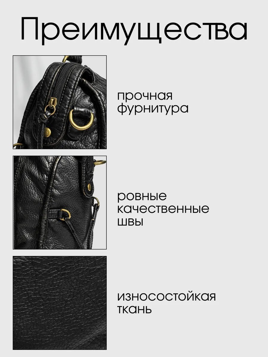 Сумка тоут Listein экокожа черный купить,NaN